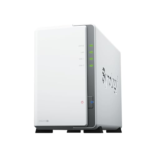 Synology DS223J NAS de Escritorio de 2 bahías, Blanco