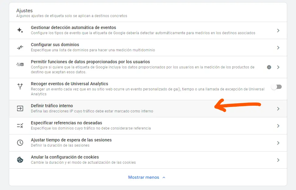 Cómo excluir el tráfico interno en GA4 4 definir trafico interno