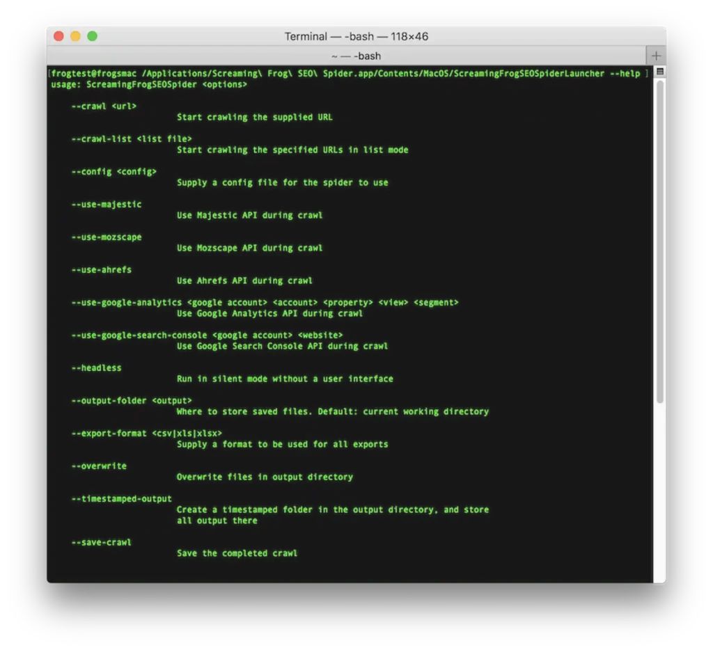 screaming frog cli