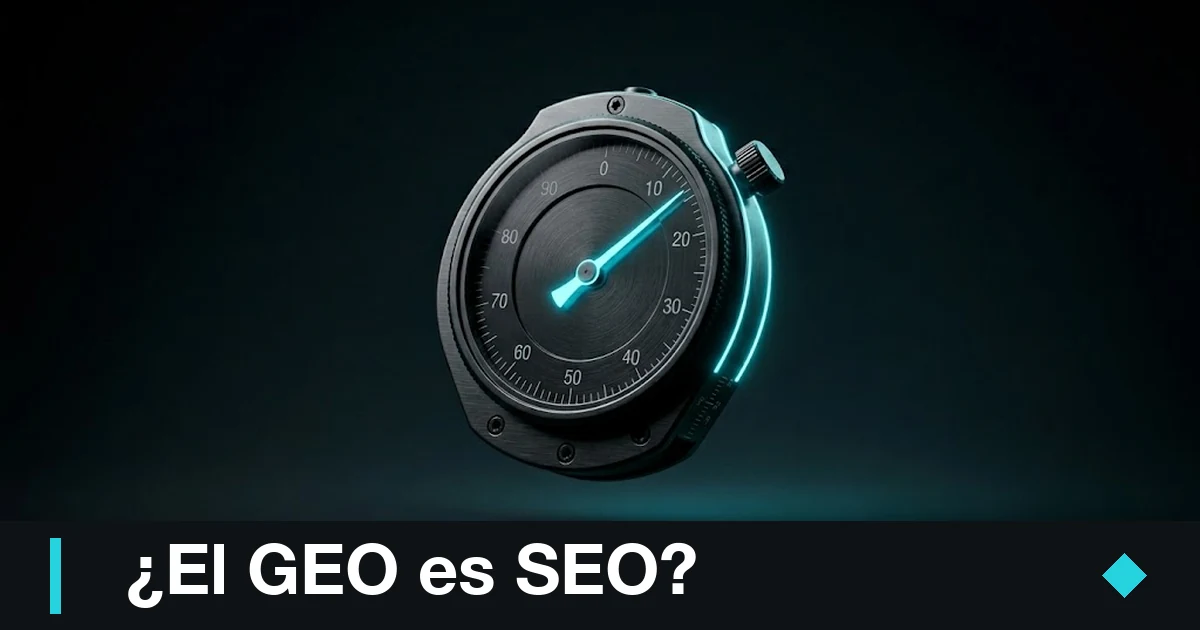 Daniel Pajuelo 2 GEO SEO: dial de calibración gunmetal, el GEO como SEO recalibrado para buscadores con IA